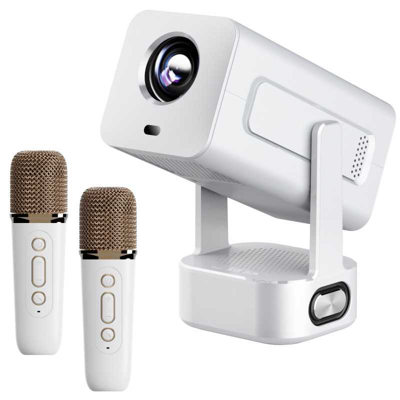 Extralink Smart Projector Cinema&Karaoke - IMS360 White | Projector for movies, games and music with 2 microphones | 1080p, Android 13