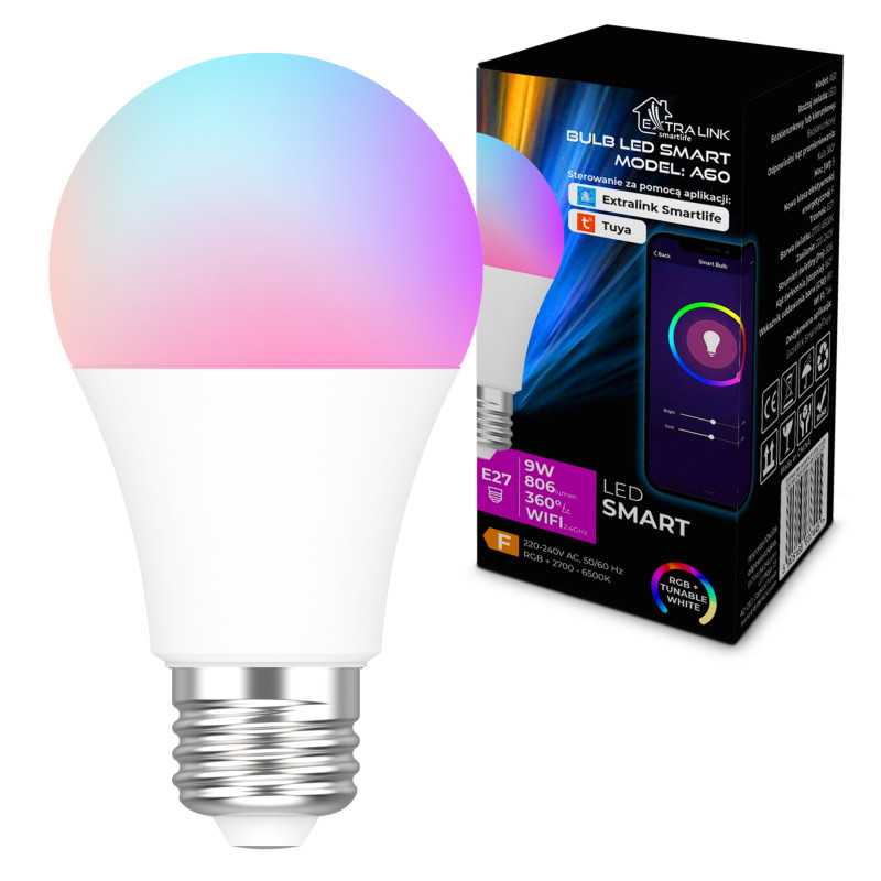Extralink Smartlife | LED bulb | E27 A60 2700-6500K WiFi 220-240V, Tuya