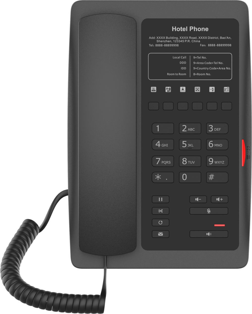 Fanvil H3W V2Black H3WBlackWiFi Hotel Phone SIP POE WiFi