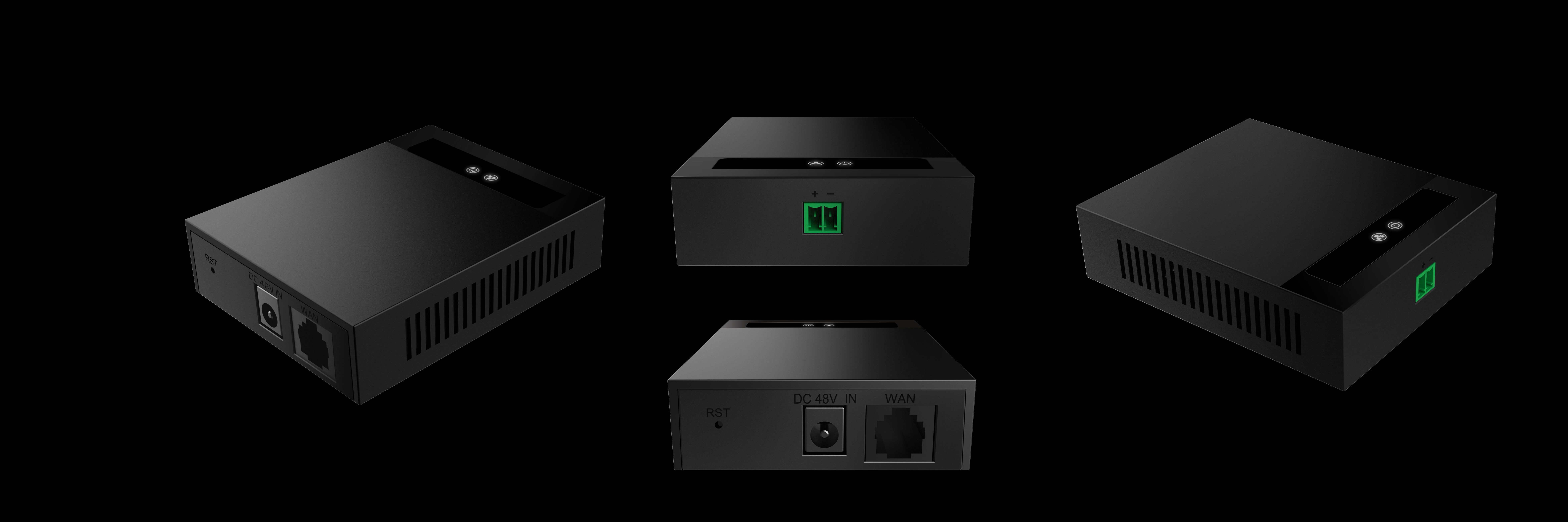 Fanvil PN1 netværksomformer til medie 100 Mbit/s Sort