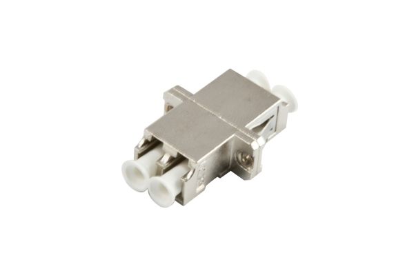 Fiber optic coupling, LC socket/LC socket, 50/125u multimode, duplex, metal with flange, Synergy 21