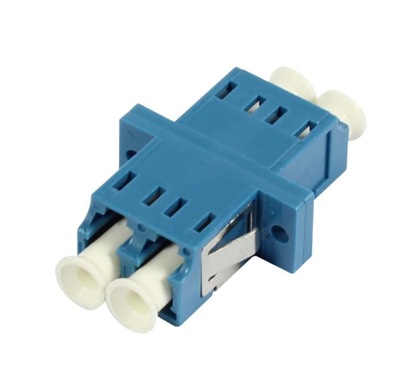 Fiber optic coupling, LC socket/LC socket, 9/125u single mode OS2, blue, duplex, PVC, ceramic sleeve, with flange, Synergy 21