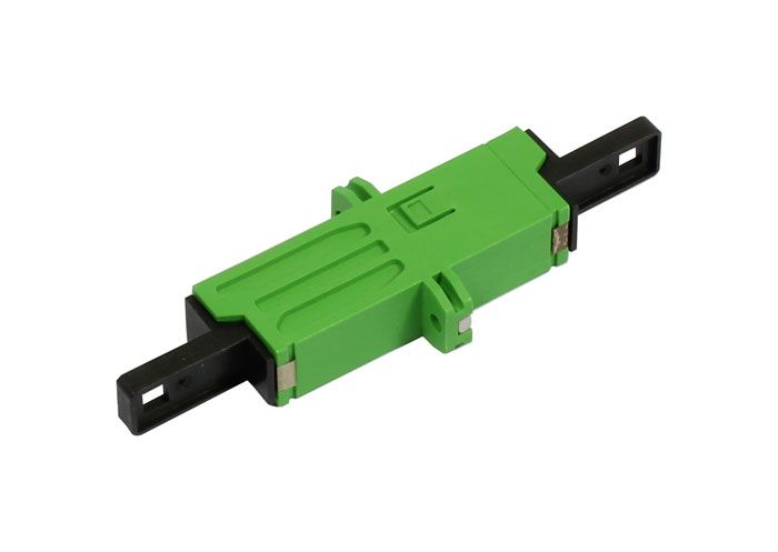 Fiber optic coupling, LSH(E2000APC) socket/LSH(E2000APC) socket, 9/125u single mode, green, simplex, PVC, ceramic sleeve, with flange, Synergy 21