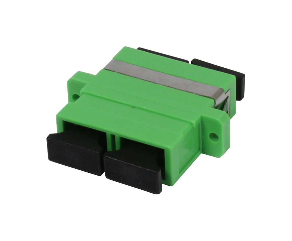 Fiber optic coupling, SC(APC) socket/SC(APC) socket, 9/125u single mode, duplex, PVC, OS2, ceramic sleeve, with flange, Synergy 21