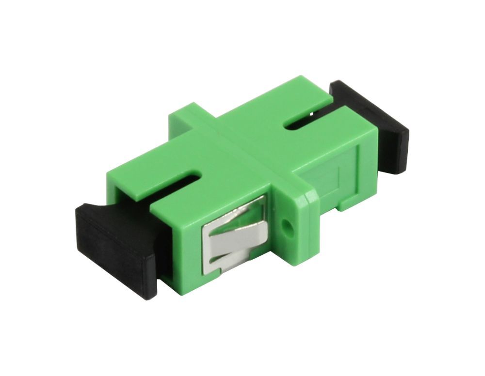 Fiber optic coupling, SC(APC) socket/SC(APC) socket, 9/125u single mode, simplex, PVC, ceramic sleeve, with flange, Synergy 21