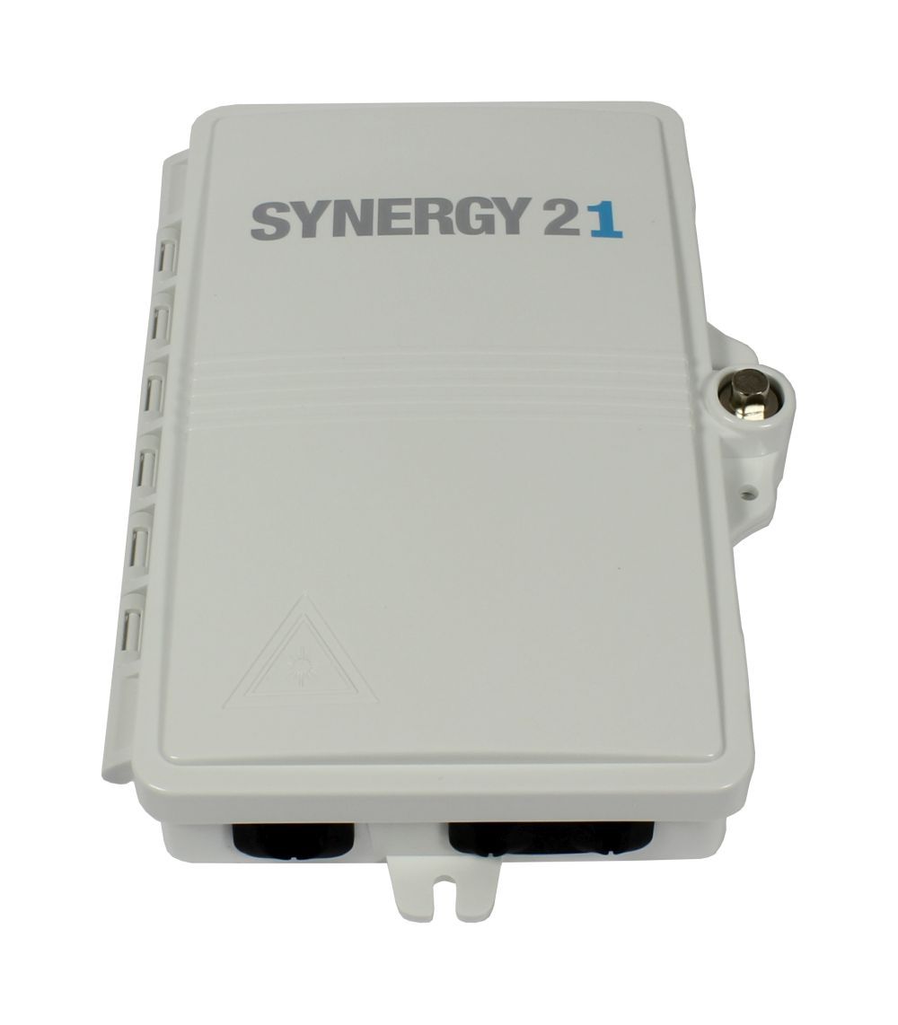 Fiber optic FTTH wall housing, IP65, 1xinput/ 2xoutput, Synergy 21