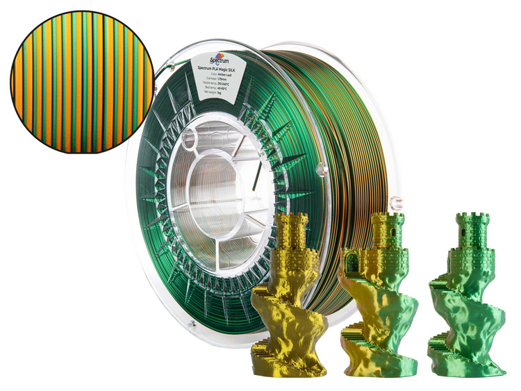 Filament Spectrum PLA Magic SILK AMBER LEAF 175mm 1kg