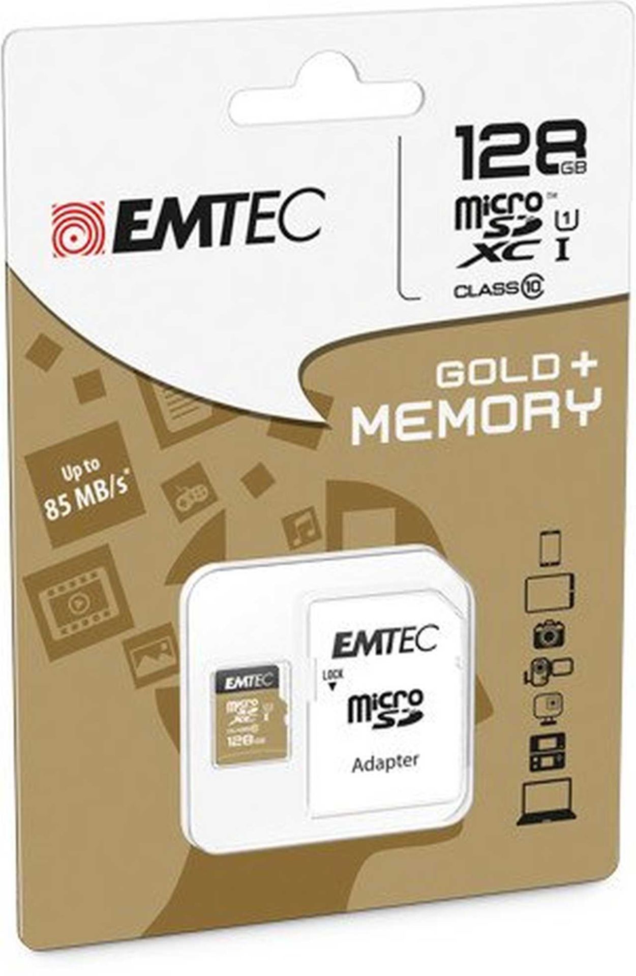 Flash SecureDigitalCard microSD 128GB  EMTEC Gold