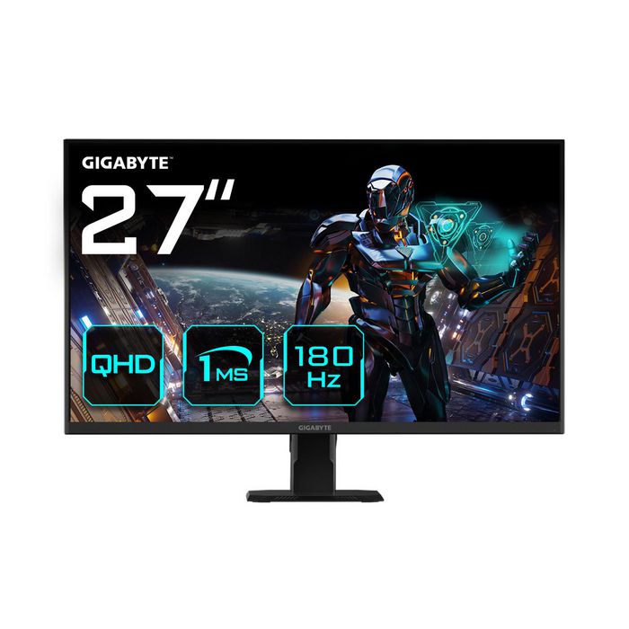 Gigabyte GS27QA 27" QHD Gaming Monitor - 2560 x 1440, 180Hz, 1ms, 300 cd/m², FreeSync, HDR Ready, HDMI 2.0, Displayport 1.4