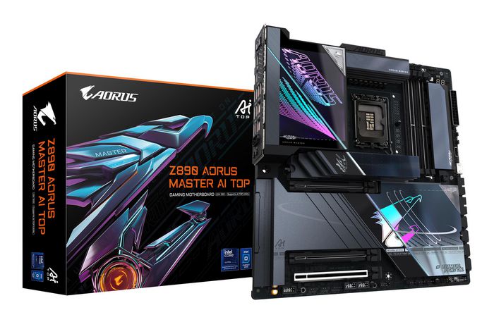 Gigabyte Z890 AORUS MASTER AI TOP Motherboard - Supports Intel Core Ultra (Series 2) CPUs, 20+1+2 phases VRM, up to 9500MHz DDR5 (OC), PCIe 5.0 M.2, Wi-Fi 7, Thunderbolt 4