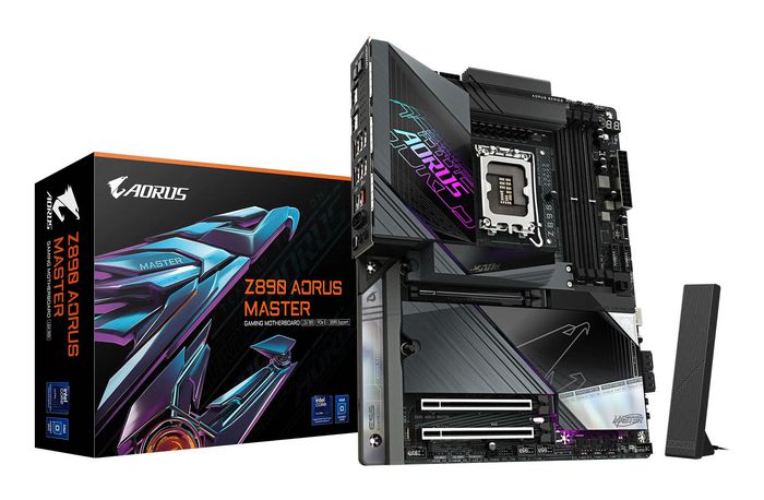 Gigabyte Z890 AORUS MASTER Motherboard - Supports Intel Core Ultra (Series 2) CPUs, 18+1+2 phases VRM, up to 9500MHz DDR5 (OC), 2xPCIe 5.0 + 3xPCIe 4.0, Wi-Fi 7, 10GbE LAN, Thunderbolt 4