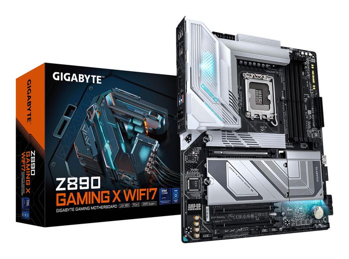 Gigabyte  Z890 GAMING X WIFI7 Motherboard - Supports Intel Core Ultra (Series 2) CPUs, 16+1+2 phases VRM, up to 8800MHz DDR5 (OC), 1xPCIe 5.0 + 3xPCIe 4.0, Wi-Fi 7, 2.5GbE LAN, USB 4