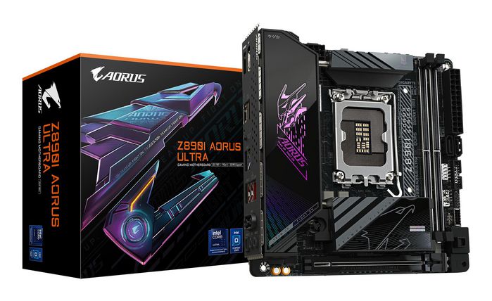 Gigabyte  Z890I AORUS ULTRA Motherboard - Supports Intel Core Ultra (Series 2) CPUs, 8+1+2 phases VRM, up to 8800MHz DDR5 (OC), 1xPCIe 5.0 + 1xPCIe 4.0, Wi-Fi 7, 2.5GbE LAN, Thunderbolt 4