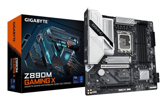 Gigabyte Z890M GAMING X Motherboard - Supports Intel Core Ultra (Series 2) CPUs, 8+1+2 phases VRM, up to 8800MHz DDR5 (OC), 1xPCIe 5.0 + 2xPCIe 4.0, 2.5GbE LAN, USB 3.2 Gen 1