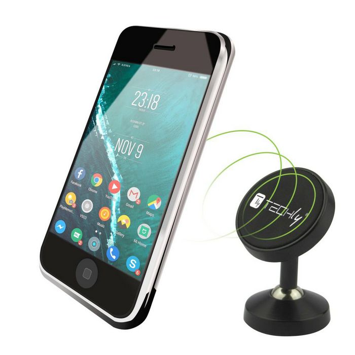Techly Magnetic Smartphone Holder with Double 360° Metal Joint