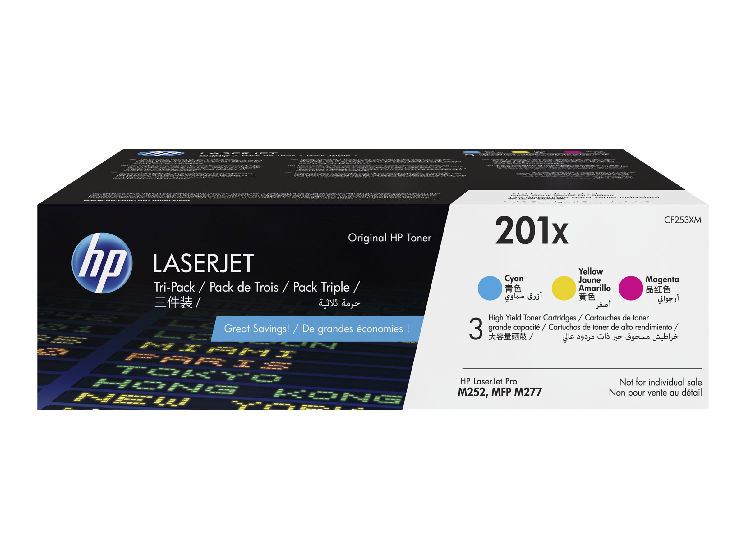 HP 201X 3-pack High Yield Cyan/Magenta/Yellow Original LaserJet Toner Cartridges