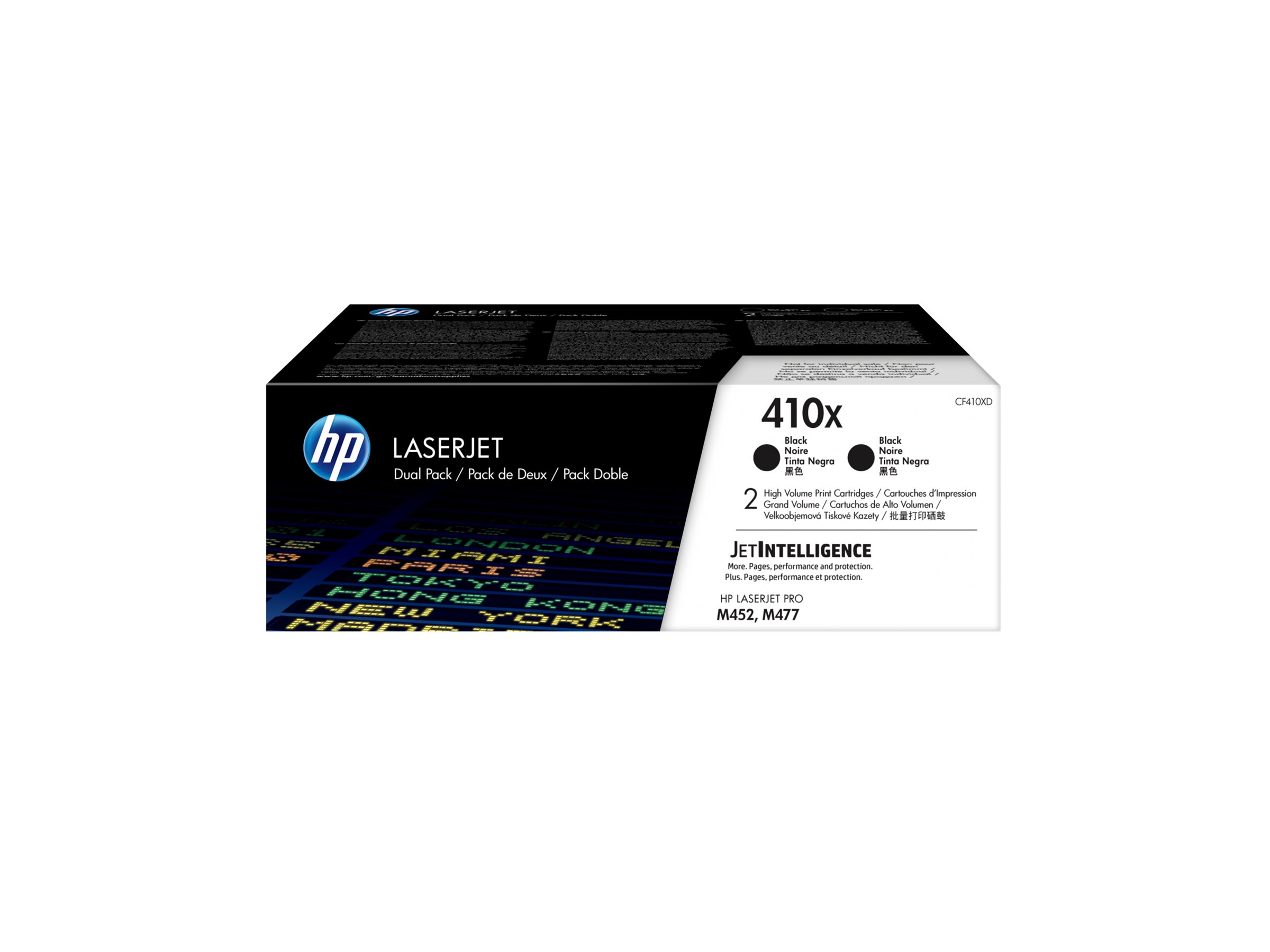 HP 410X 2-pack High Yield Black Original LaserJet Toner Cartridges