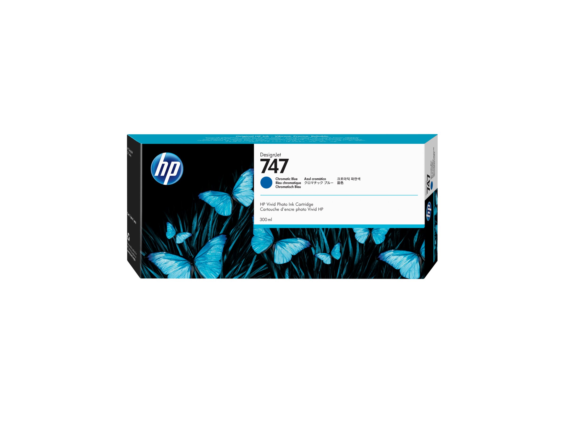 HP 747 300-ml Chromatic Blue DesignJet Ink Cartridge