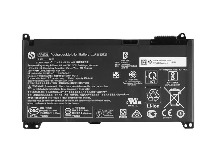 HP 4210mAh, 48Wh, Li-Ion, 4-cell, RR03048XL-PR