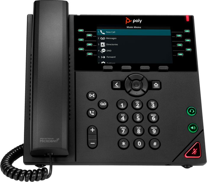 HP POLY VVX 450 12-Line IP Phone and PoE-enabled