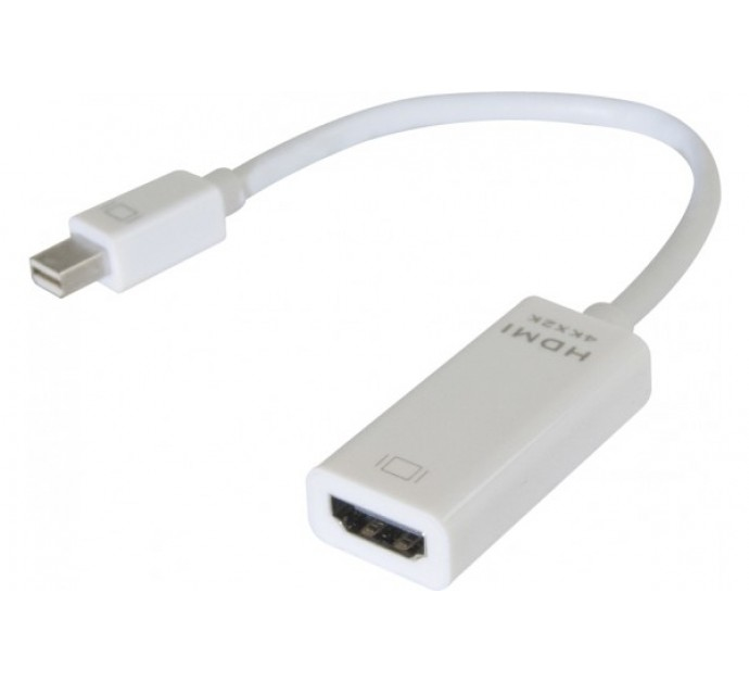 EXC Mini DisplayPort 1.2 to HDMI (4K) converter | DisplayPort mini - HDMI | Max 3840x2160 30Hz | Hvit | 0,13m