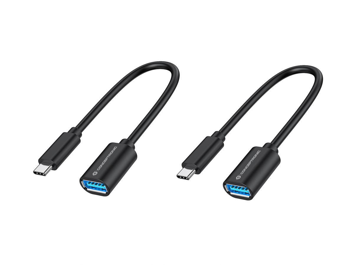 Conceptronic ABBY11B USB-kabel USB 3.2 Gen 1 (3.1 Gen 1) 0,2 m USB C USB A Sort