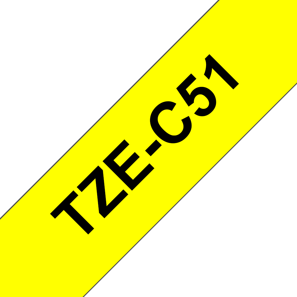 Brother TZeC51 24mm, black on neon yellow