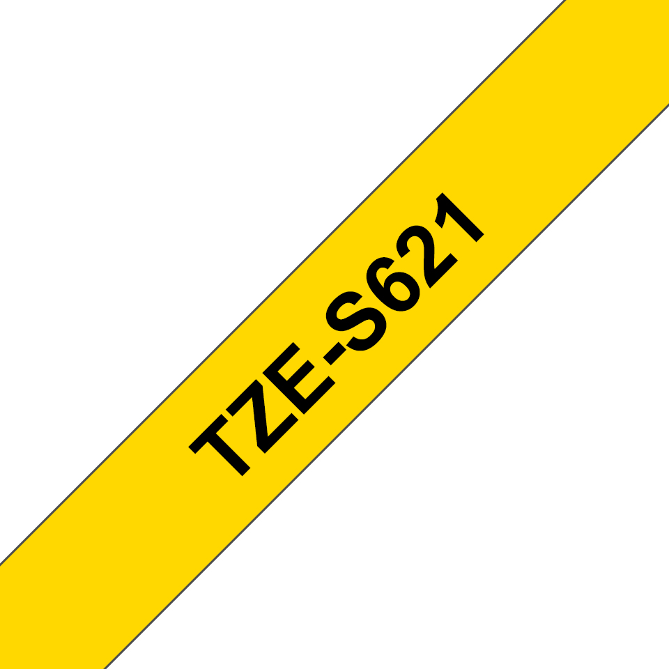 Brother TZES621 9MM BLACK ON YELLOW STRON
