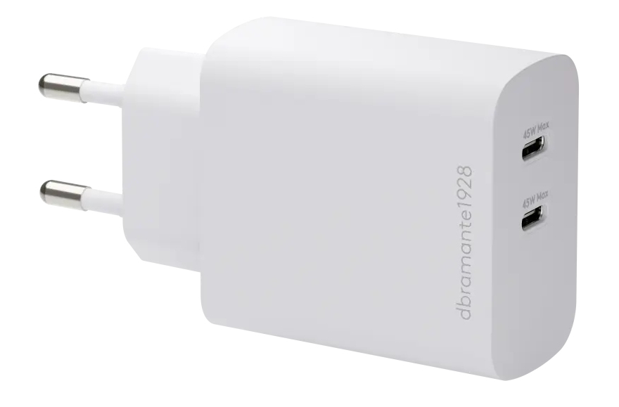EU Wall Charger 2xUSB-C 45W WHT