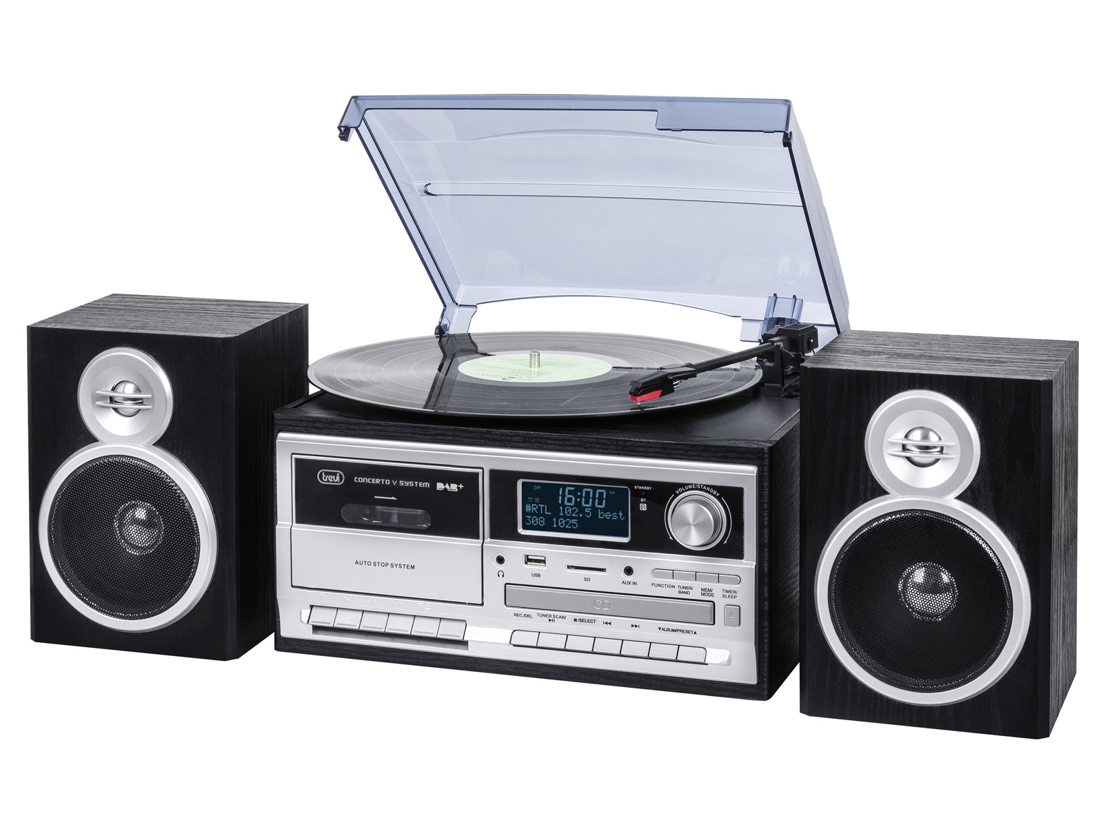 Gramofon Trevi Wieza Trevi TT1072 DAB retro/gramofon/CD/kaseta/BL wood