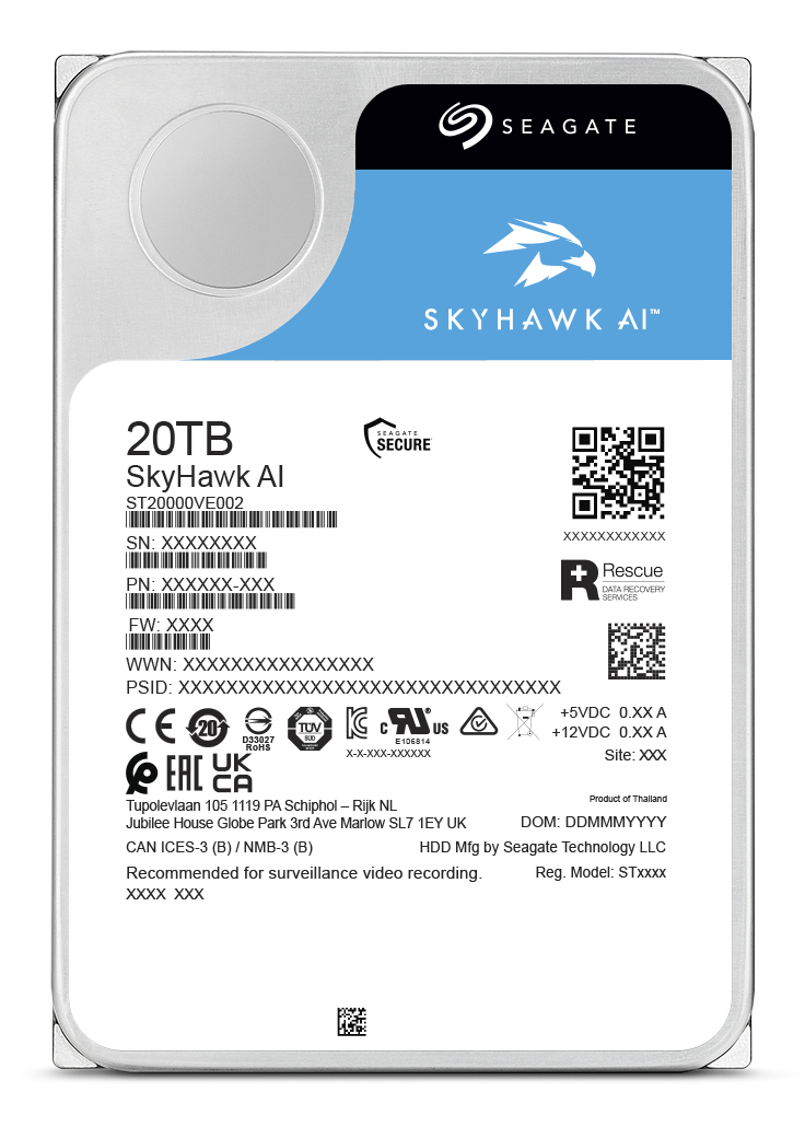 HDD Skyhawk AI 20T 512MB 7.2K 3.5 SATA6G