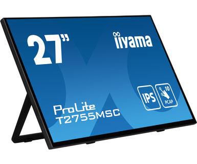 iiyama 27” Optical Bonded PCAP 10pt touchscreen monitor with IPS panel technology, edge-to-edge glass design, anti-fingerprint coating and a flexible stand