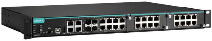 Moxa 24+4G-port Gigabit modular managed PoE+ Ethernet switches