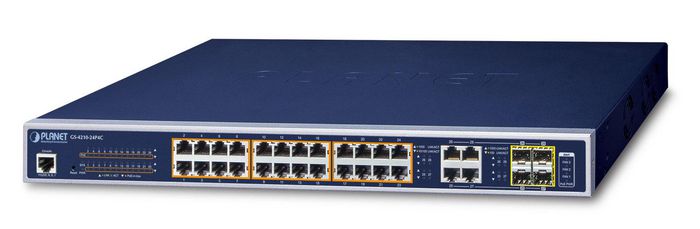 Planet 24-Port 10/100/1000T 802.3at PoE + 4-Port Gigabit TP/SFP Combo Managed Switch (/220W PoE Budget)