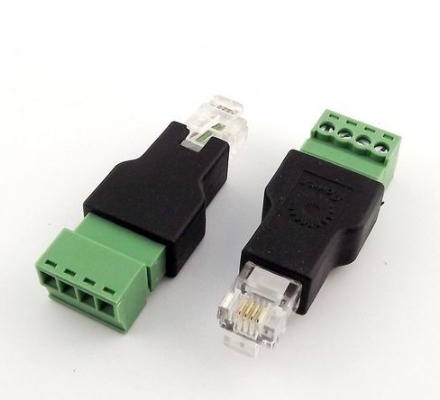 Cable TK RJ11 plug, 6P4C terminal block/screw contact *2-pack*