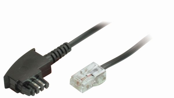 Kabel TK TAE 2m, TAE-F/RJ45, Schwarz