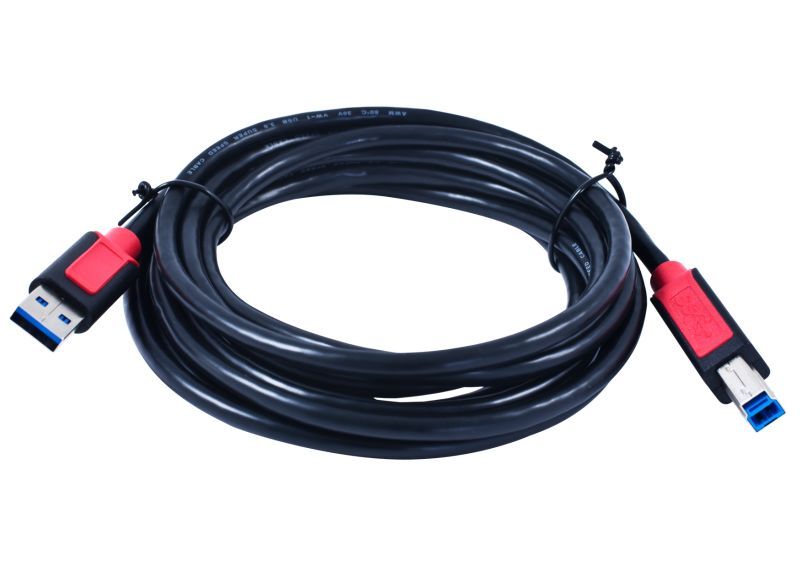 Kabel USB, A(St) => B(St), 1,8m, USB3.0, schwarz, Synergy 21