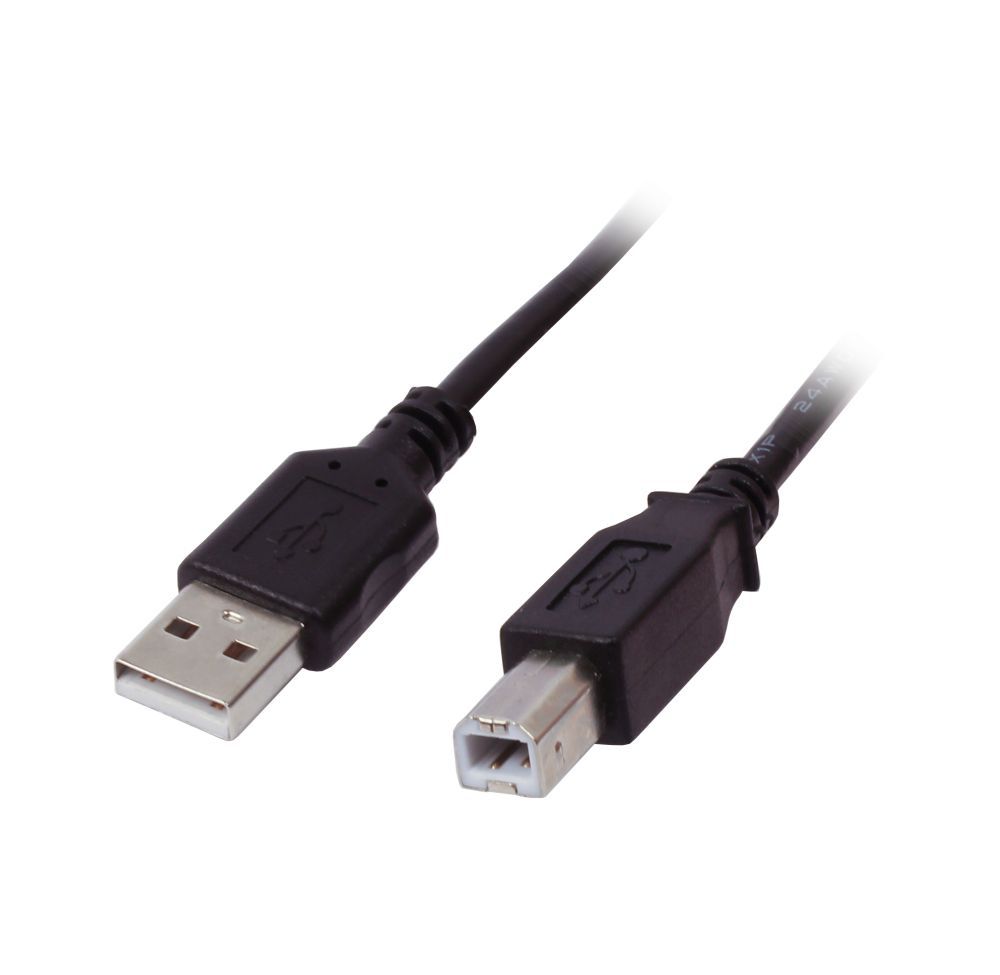 Kabel USB, A(St) => B(St), 3.0m, USB2.0, Schwarz, Premium, Synergy 21