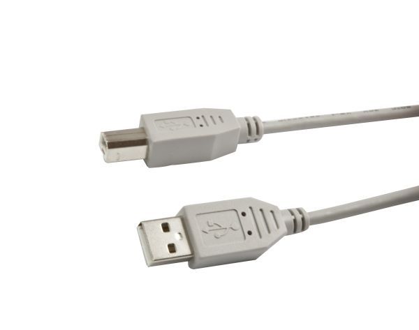 Kabel USB, A(St) => B(St), 5,0m, USB2.0, grau, Synergy 21