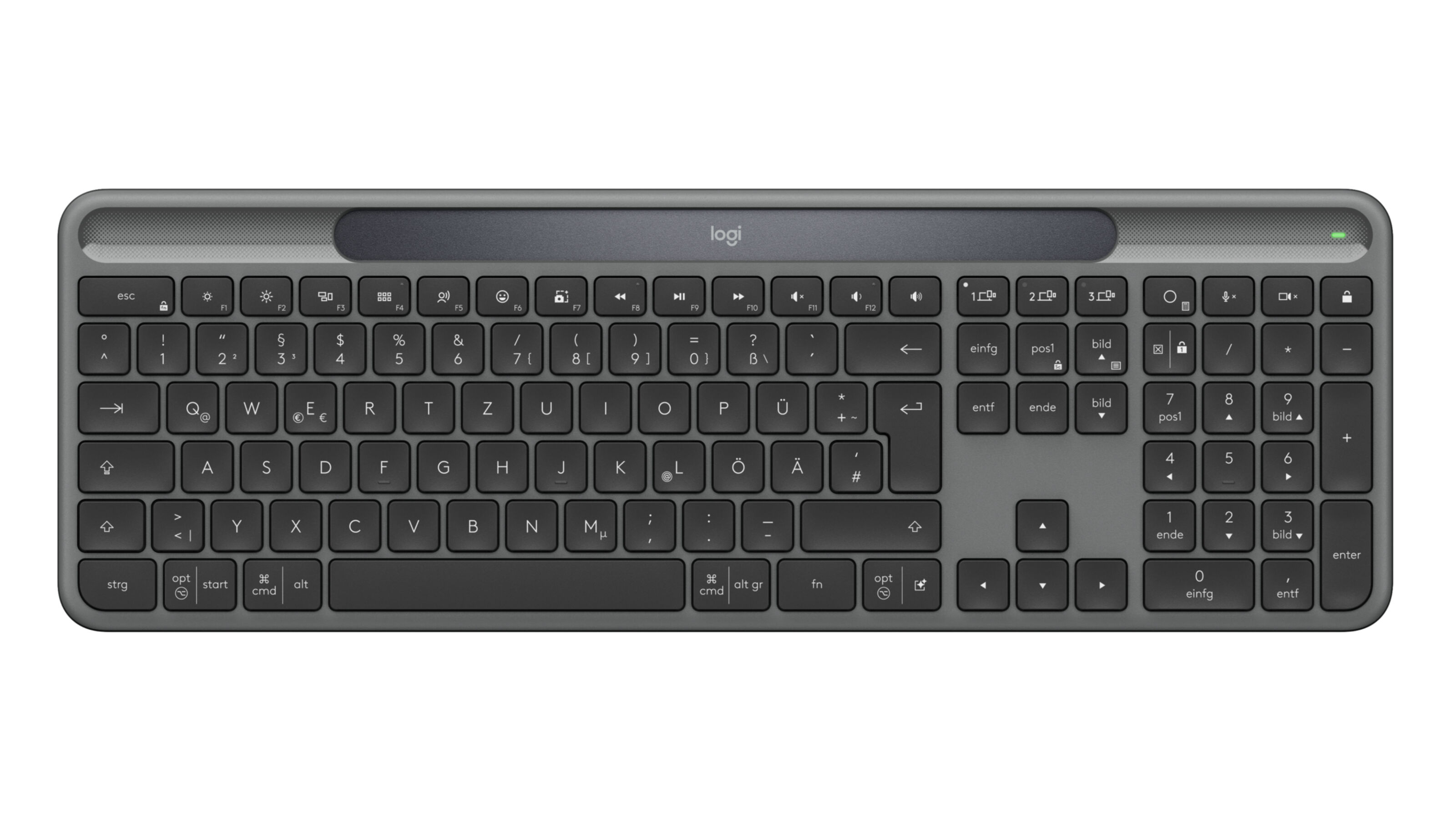 Keyboard Logitech K980 Signature Slim Solar+ Wireless Graphite (DE) (920-013757)