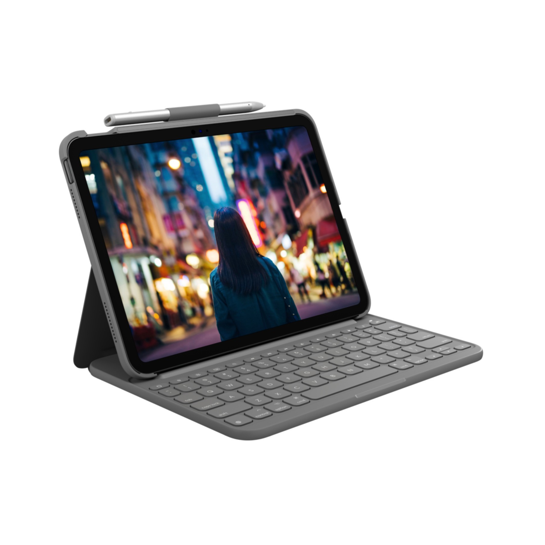 Logitech Slim Folio Tastatur og folio-kasse Saks Trådløs Tysk