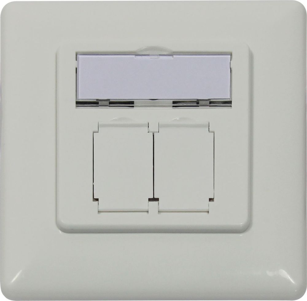 Keystone, module carrier, flush-mounted boxes for 2xTP module, pure white, design-ready UAE, Synergy 21