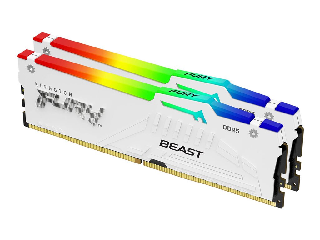 Kingston Technology FURY Beast 32GB 6000MT/s DDR5 CL30 DIMM (Kit of 2) White RGB EXPO