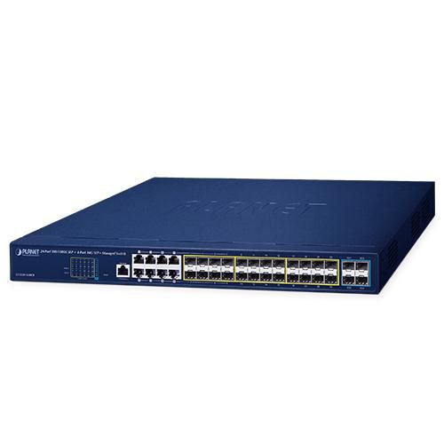 Planet L2+ 24-Port 100/1000X SFP + 8-Port Shared TP + 4-Port 10G SFP+ Managed Switch