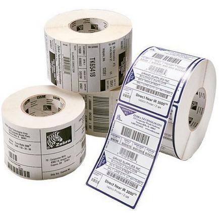 Zebra Label, Paper, 75x37mm, Z-Perform 1000T Removable, Uncoated, Removable adhesive, 25mm Core