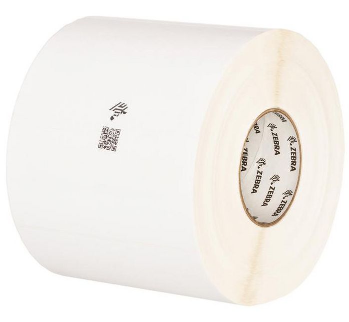 Zebra Gloss polypropylene label, with permanent acrylic adhesive, 102 x 51mm, 4 rolls per box
