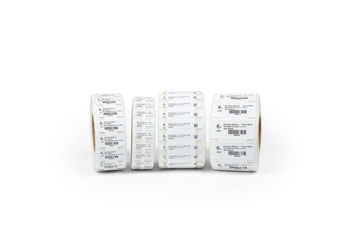 LABEL SYNTHETIC 60X25MM RFID COATED ACRYLIC ADH 76.2MM 400/R