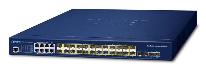 Planet L3 16-Port 100/1000X SFP + 8-Port Gigabit TP/SFP + 4-Port 10G SFP+ Stackable Managed Switch