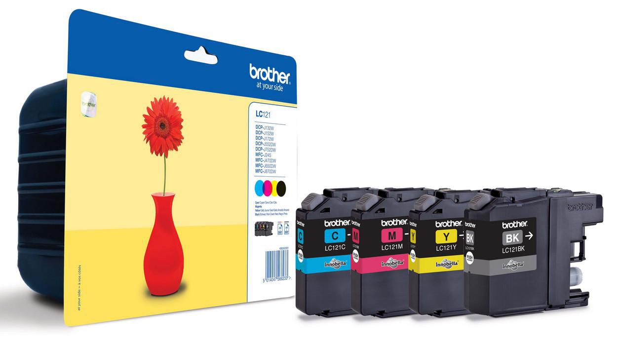 Brother LC121VALBPDR ink cartridge 4 pc(s) Original Black, Cyan, Magenta, Yellow
