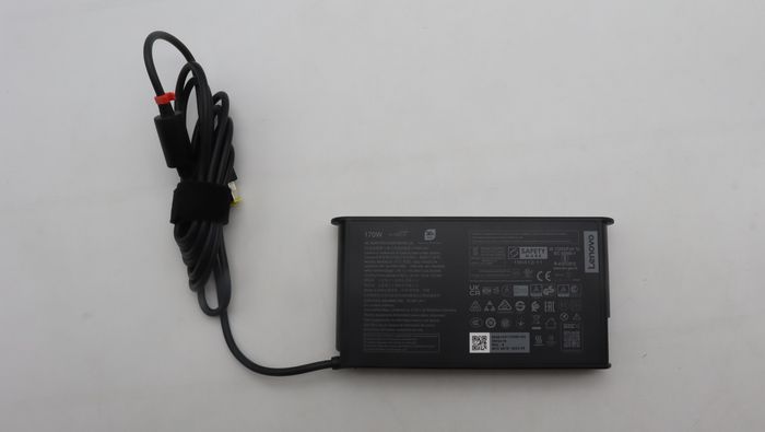 Lenovo Slim 170W AC adapter, 20V output, 8.5A current, compatible with Lenovo ThinkPad mobile workstations.